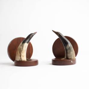 A Pair of Mid Century Horn Penguin Bookends